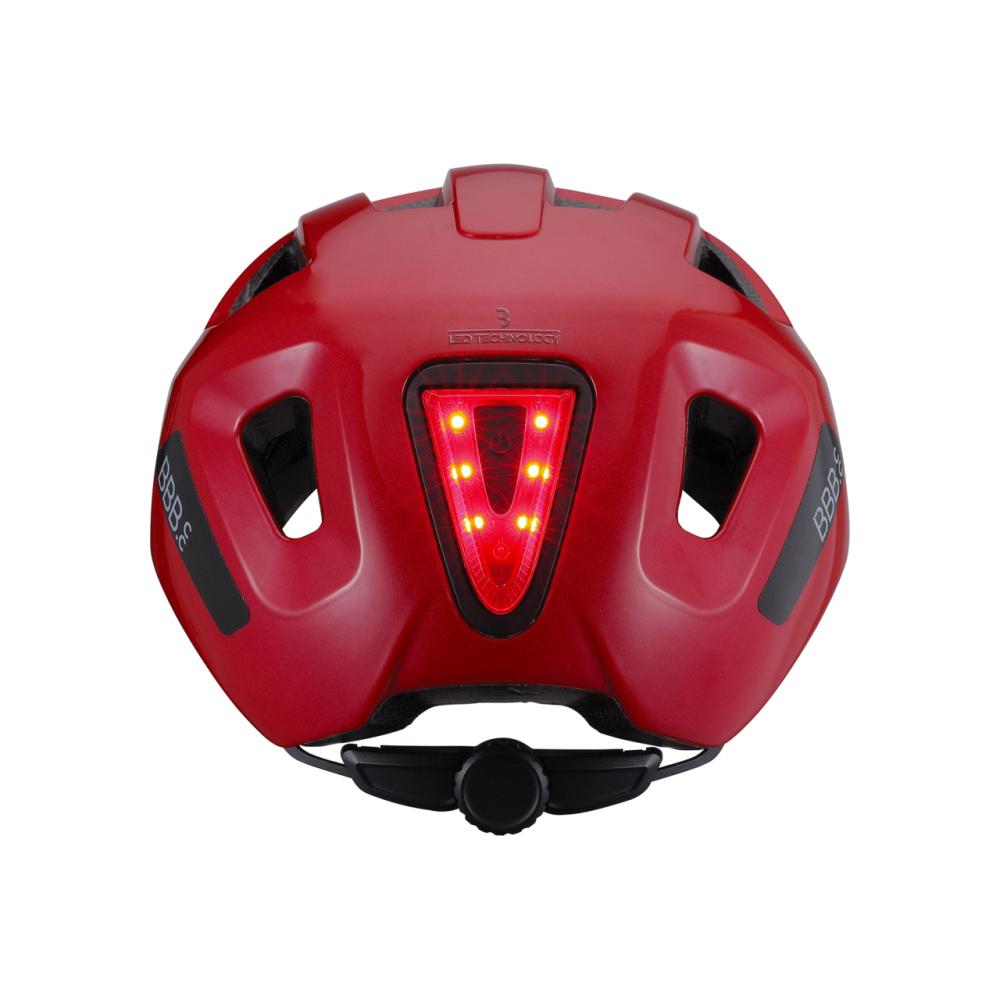 BBB Cycling BBB Helme Sonar M (52-58cm) M rot glanz - sicherer Fahrradhelm mit LED-Rücklicht