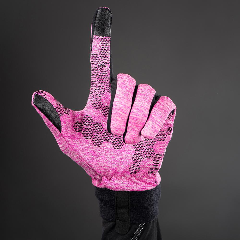 CHIBA Allround Light - Fahrradhandschuhe XS pink, Polartec-Fleece, Touchfunktion, reflektierend