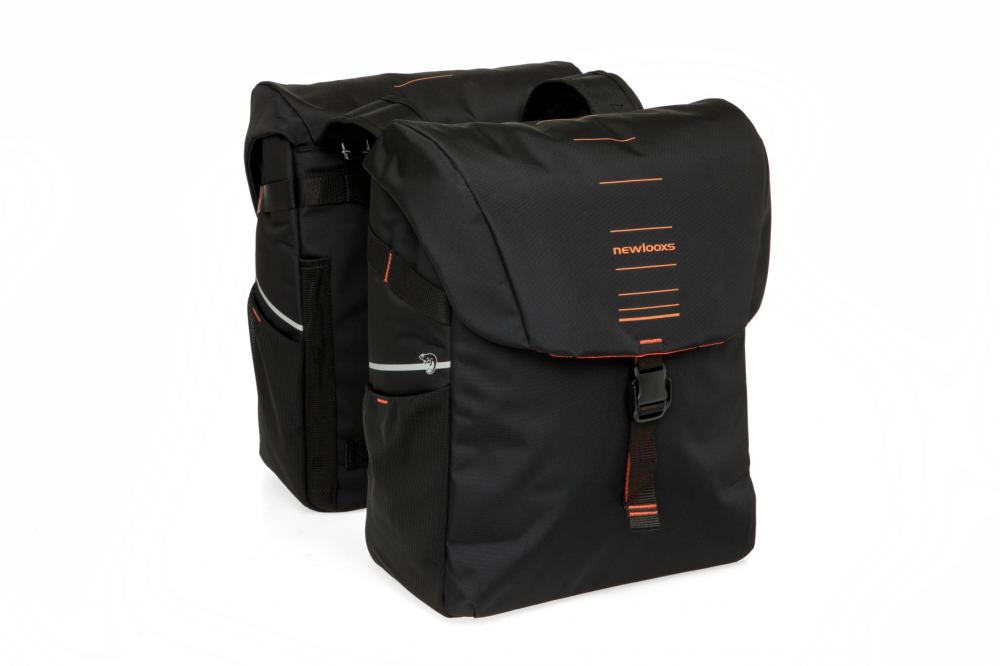 New Looxs Doppelpacktasche Vigo Double Black Orange 2x 18 l Orange - geräumige Gepäckträgertasche