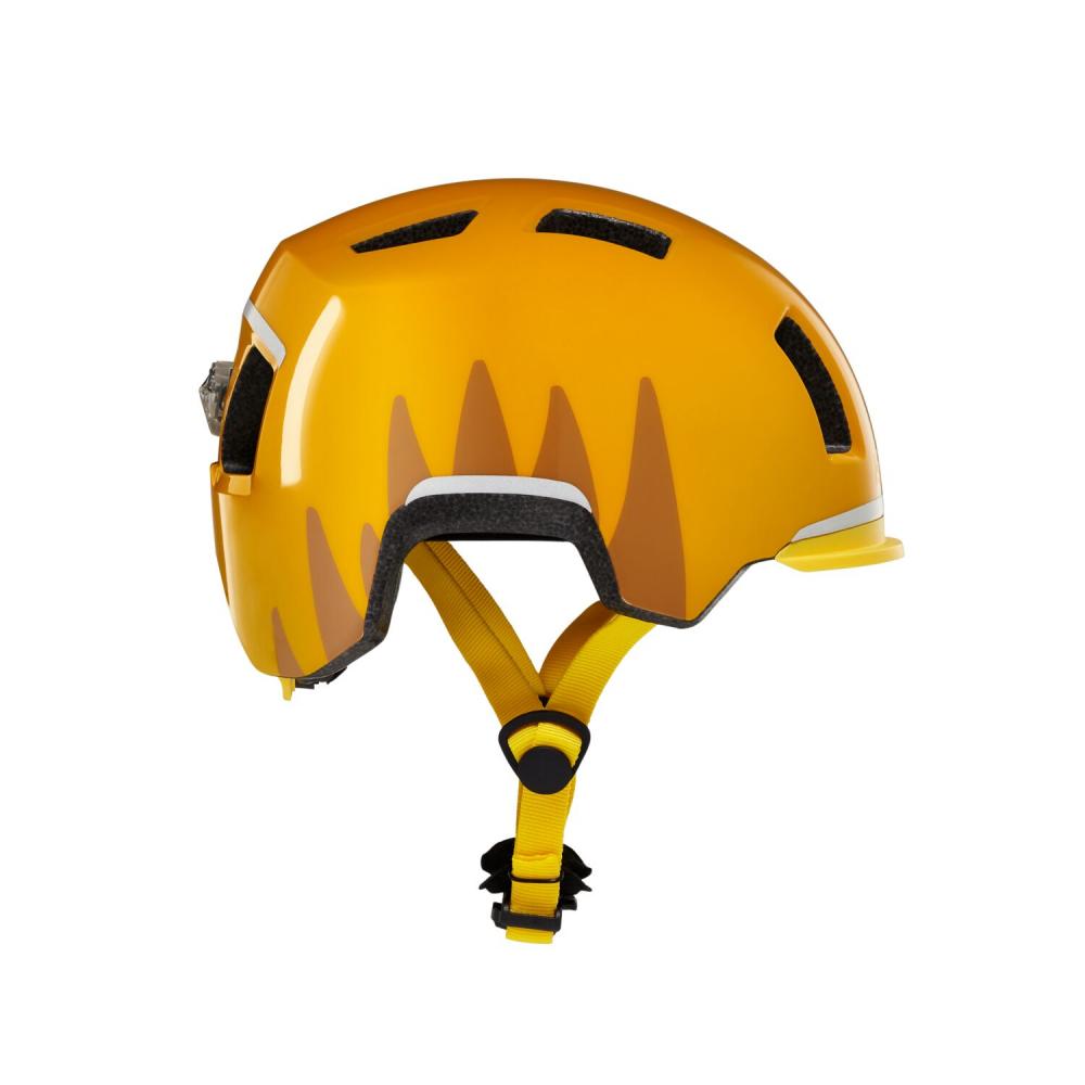 Affenzahn Kinder-Fahrradhelm Tiger Gelb Größe S (4853 cm) mit Magnetverschluss, LED-Rücklicht, waschbarem Innenpolster und Insektenschutz, EN 1078 zertifiziert
