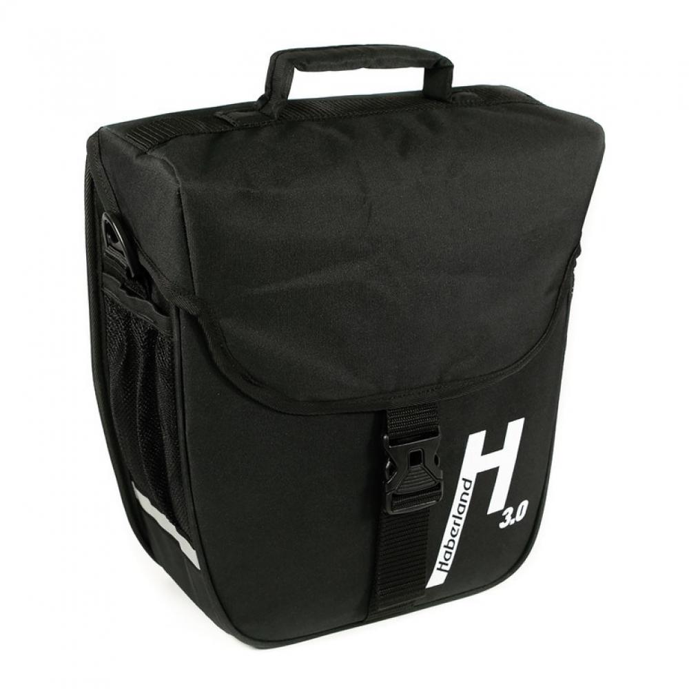 Haberland Einzeltasche 14l Basic 3.0 schwarz - praktische Gepäckträgertasche mit klappbarem Volumen