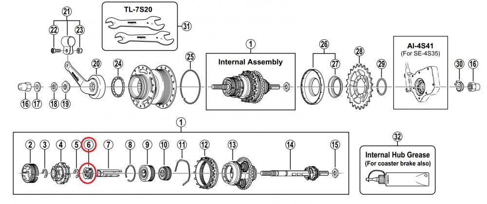 SHIMANO Rückholfeder SG-4C35 - Ersatz-Rückholfeder für Schalt-/Nabensysteme, ca. 11 g