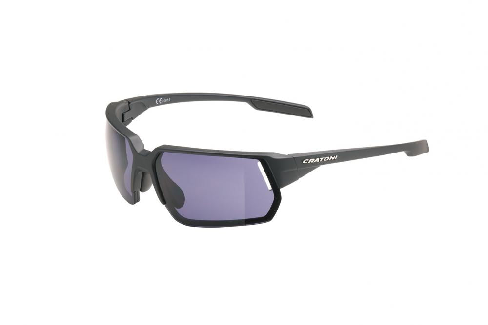 Cratoni Sportbrille C-Lite COLOR+ Lifestyle black matt - grey-blue w/o mirror Größe UNI