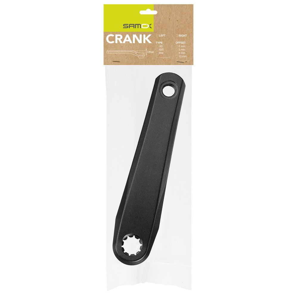 Samox E-Bike Kurbel links 170mm ISIS für Bosch & Brose, schwarz, 13mm Offset, Aluminium, originalverpackt.