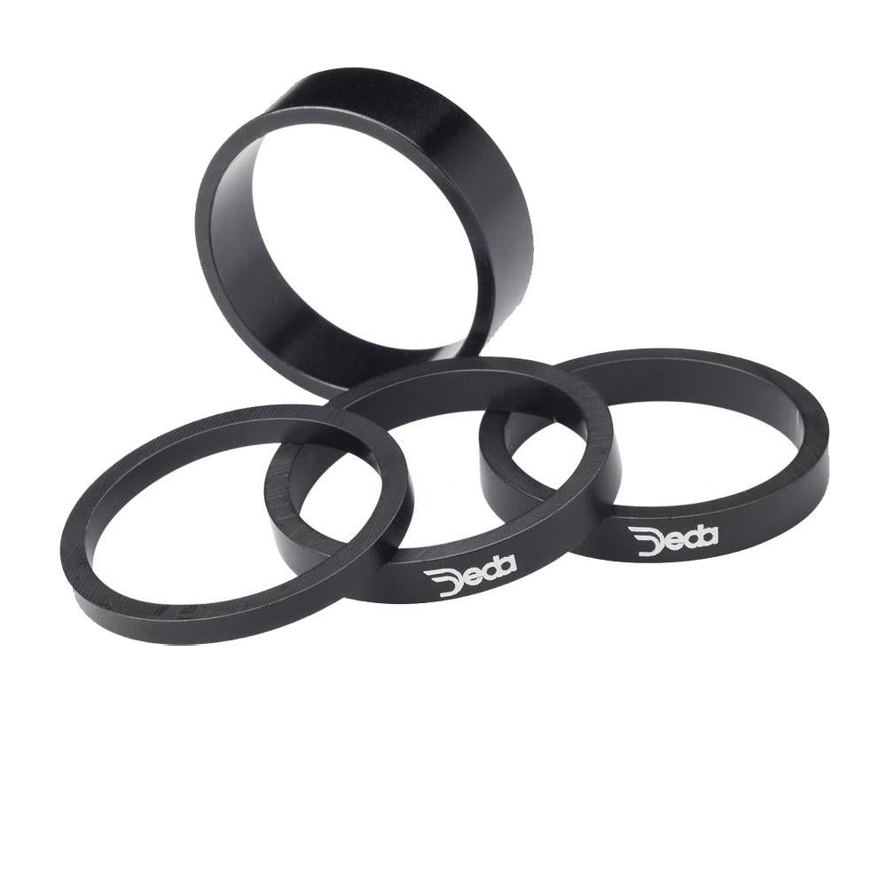 DEDA Alu Spacer 1 1/8 Zoll 3 Millimeter 10 Stück schwarz-matt - 6061 Aluminium - Steuersatz Spacer Kit