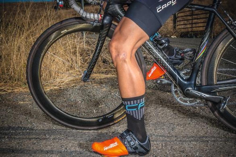 VeloToze Überschuh Toe onesize orange - wasserdichter Zehenschutz für Radsportler
