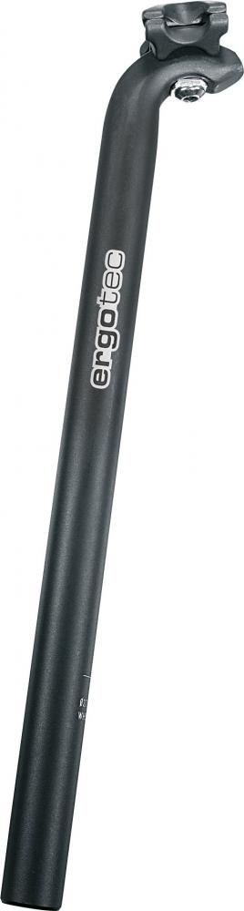 ergotec Hook schwarz sandgestrahlt Sattelstütze - stabile 3D-Alu-Stütze mit Versatz