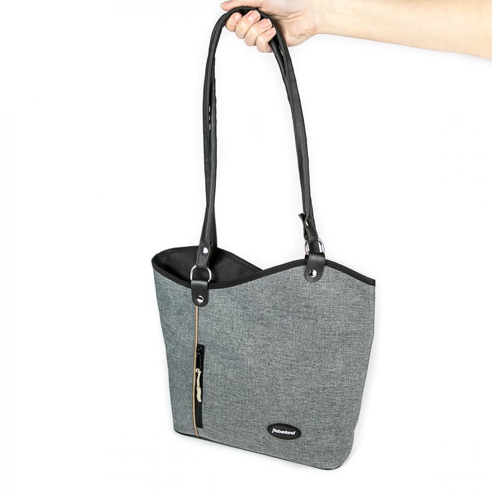 Haberland Lenkertasche Melanie grau - flexible Rucksack-Lenkertasche mit KLICKfix