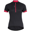 Odlo Women´s T-shirt 1/2 zip ESSENTIAL black paradise pink Größe XS