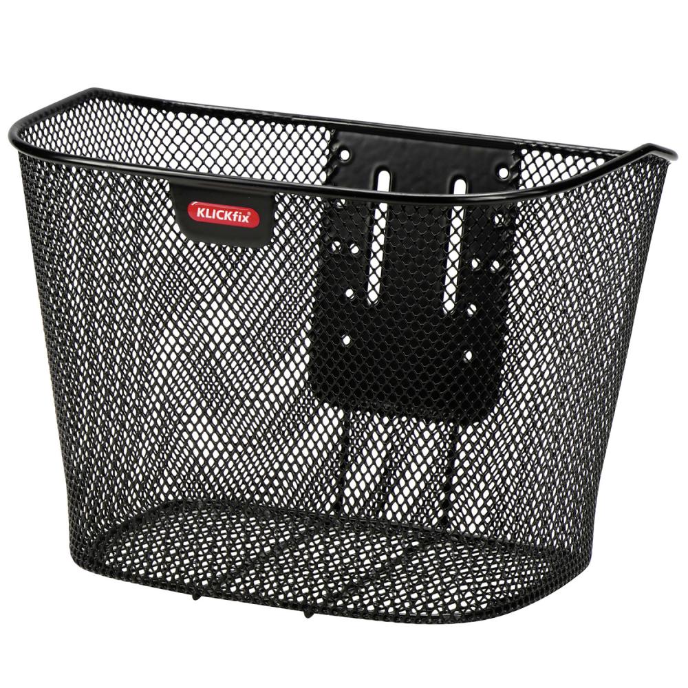 KLICKfix Festkorb schwarz 16L, Lenkerkorb 35x26x25cm, 880g, 7kg Belastung, inkl. Halter für 22-26mm Lenker, Seilabspannung.