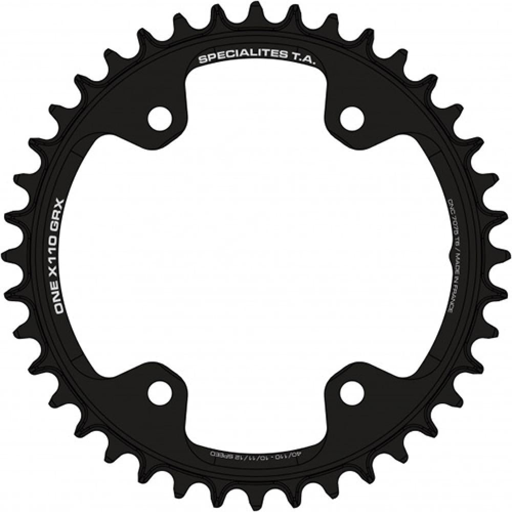 TA Kettenblatt X110 GRX Mono Gravel 42 Zähne 10/11/12-fach, schwarz.