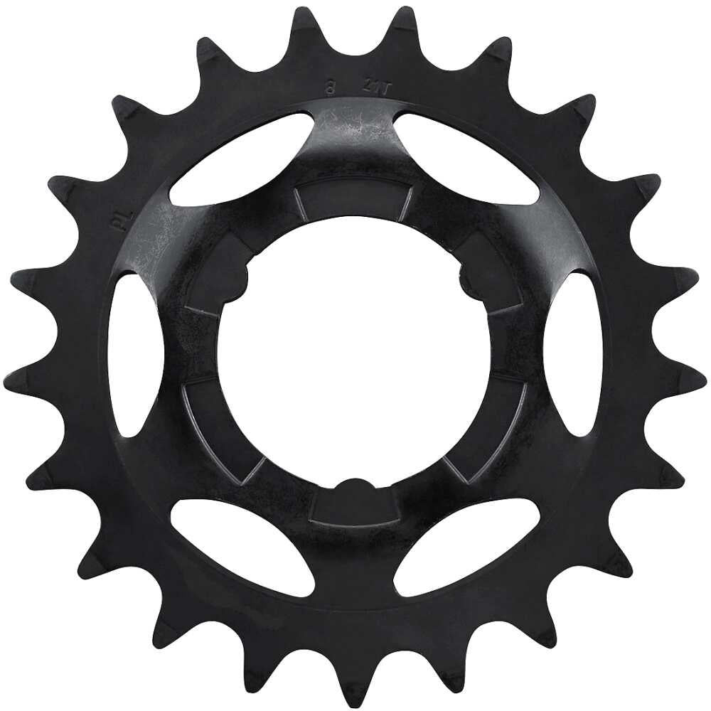 Schwarzes Shimano Nexus Ritzel mit 21 Zähnen für Nabenschaltungen, robustes Ersatzteil für Fahrräder.