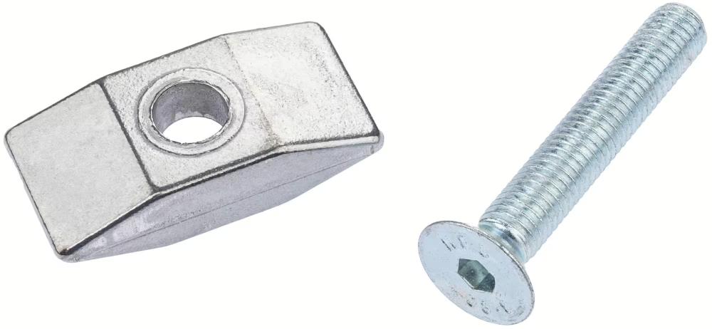 Pletscher Zweibeinständer 28 Zoll - stabiler Fahrradständer aus Aluminium-Druckguss, poliert, mit Ständerplattenmontage, Aluminium-Lasche und M10x50 Senkschraube, bis 35 kg belastbar