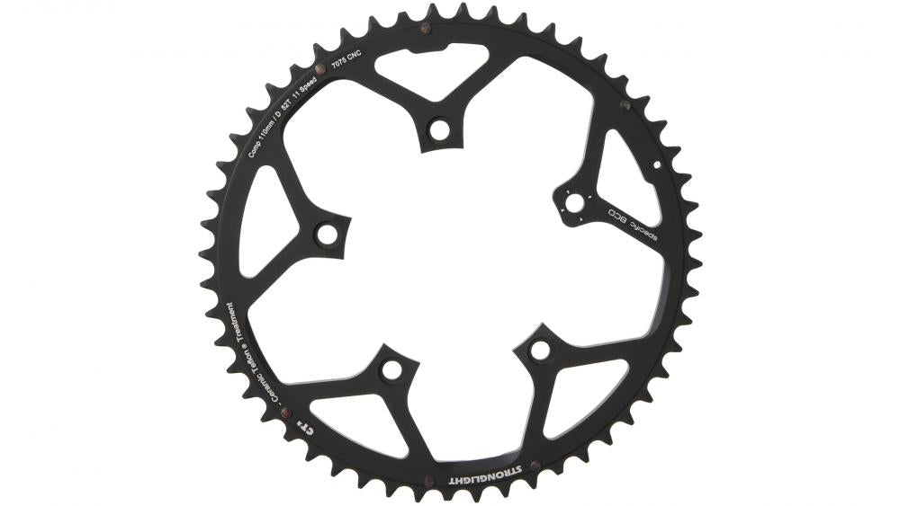 Schwarzes Stronglight CT2 52Z Kettenblatt für Campagnolo 11-fach, 110mm Lochkreis.