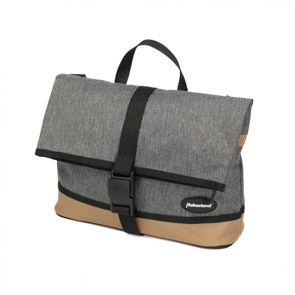Haberland Lenkertasche Mel eMotion grau/hellbraun - praktische E-Bike Lenkertasche mit KLICKfix
