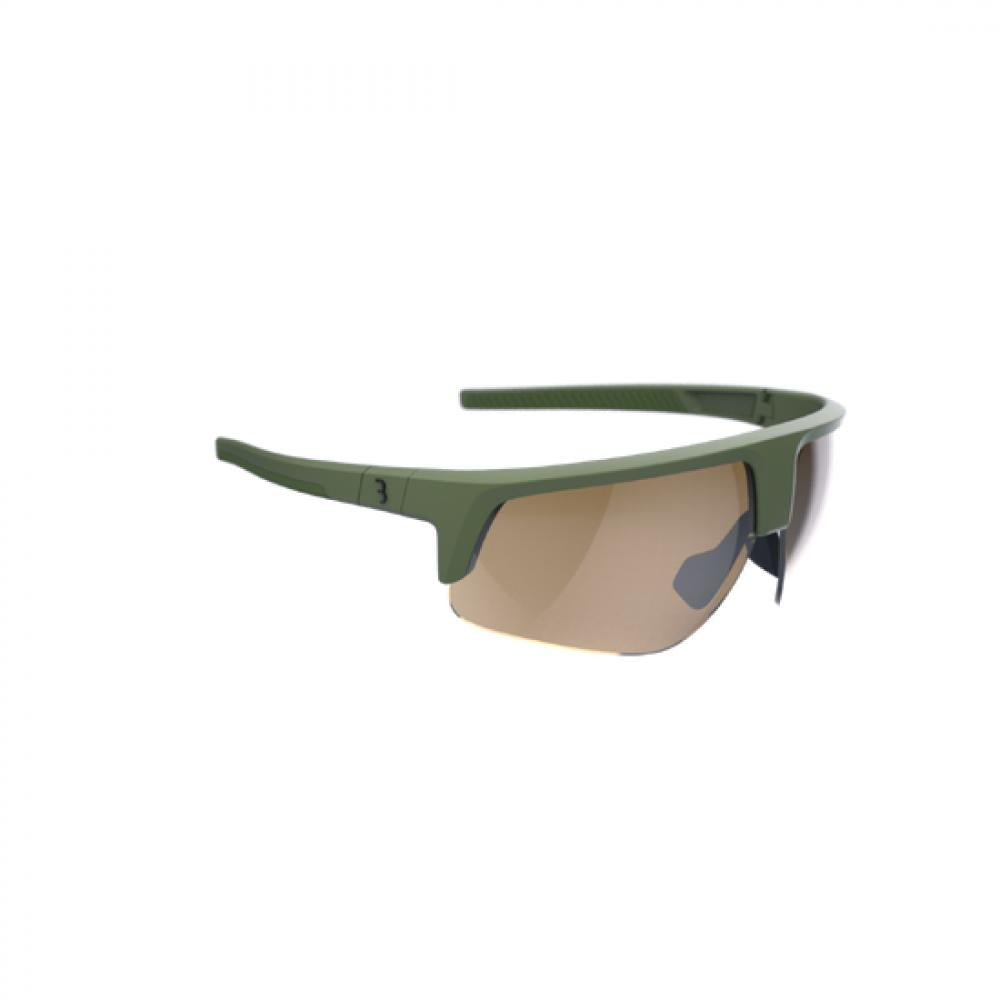 BBB Cycling Sportbrille Comet amber flash mirror Einheitsgröße matt grün - klare Sicht und Schutz