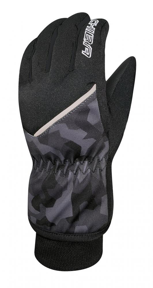 CHIBA Snow Flash - wasserdichte Winter-Radhandschuhe, Größe 4, Tarn/weiß