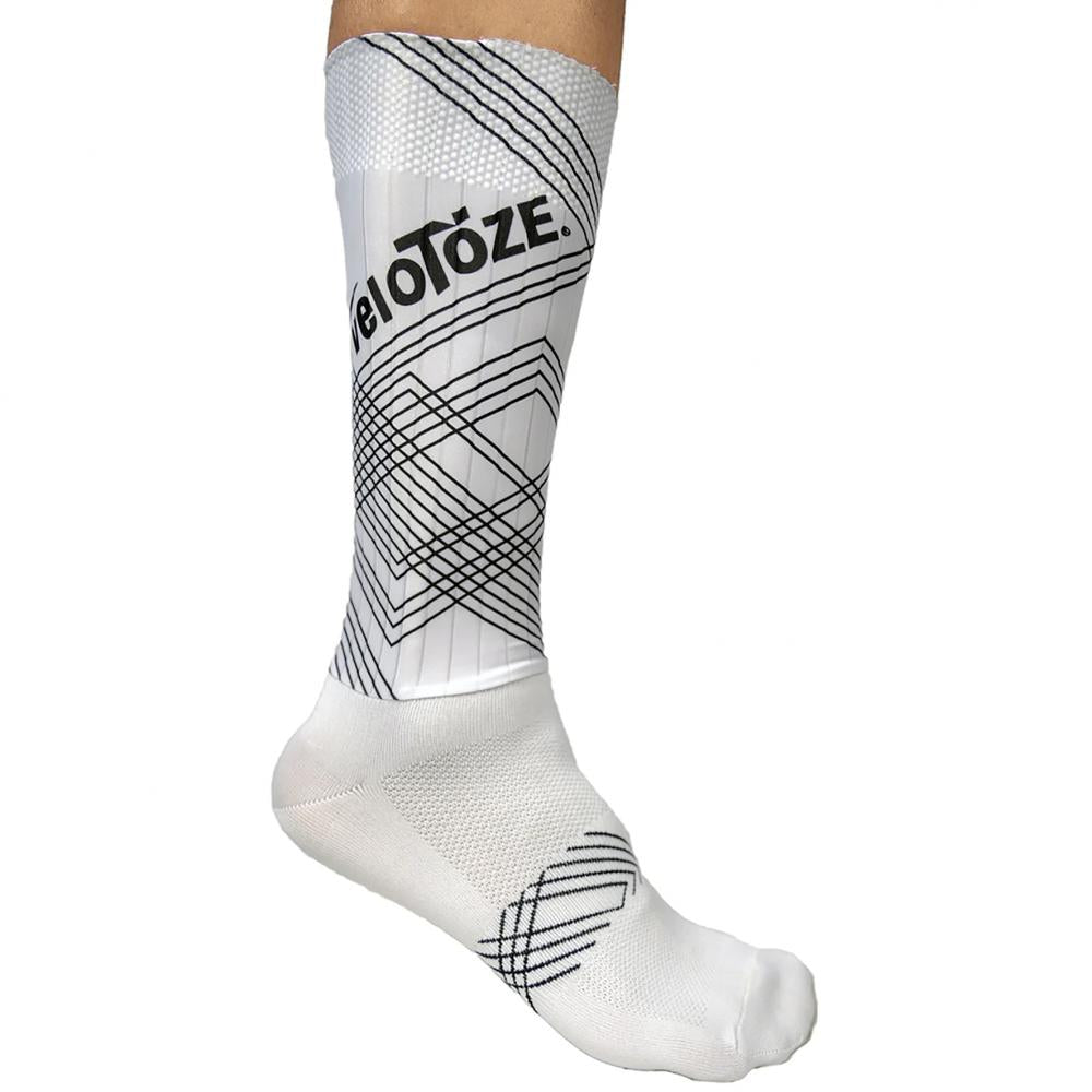 VeloToze Socken Aero XT weiß S/M (37-42,5) Weiß - aerodynamischer Rennvorteil