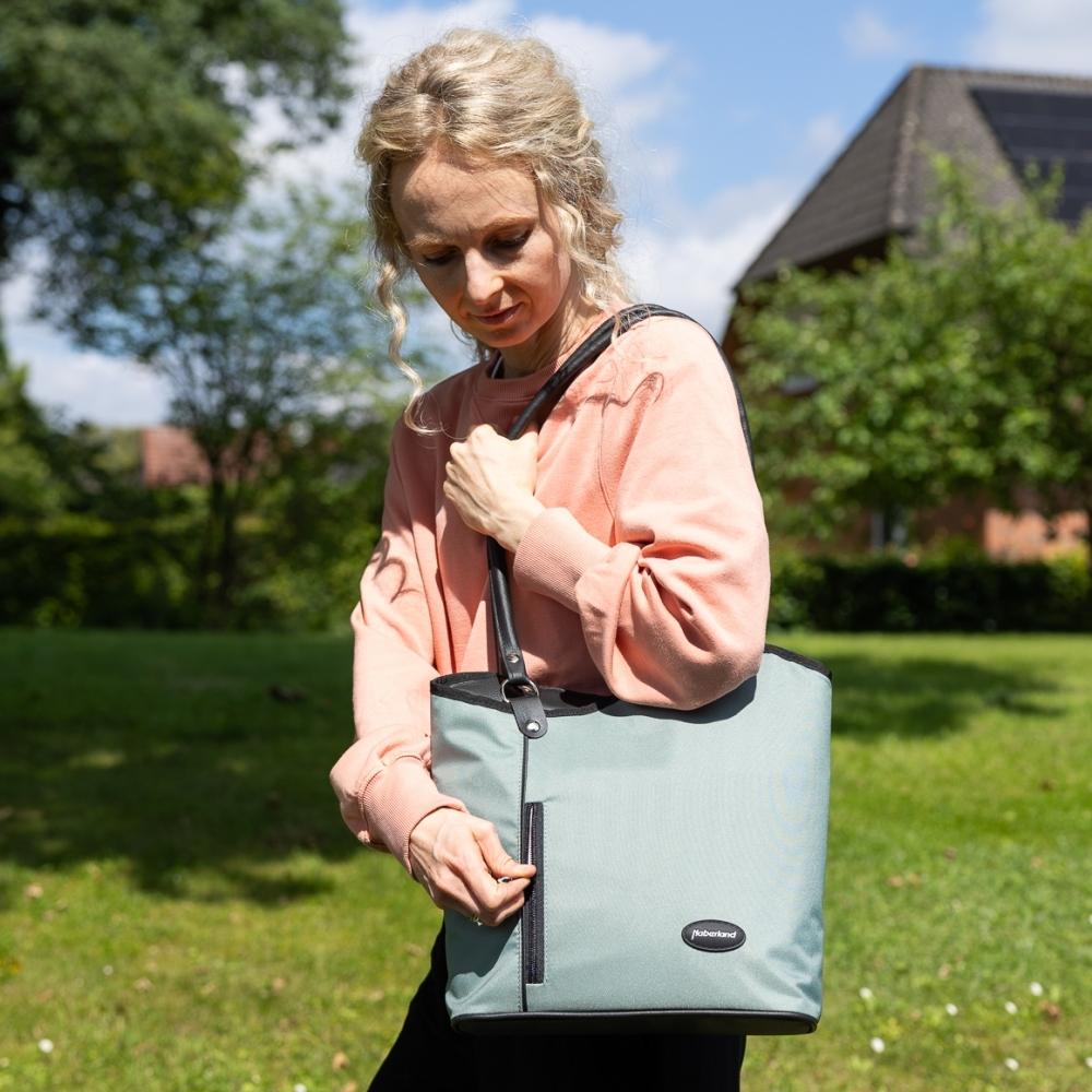 Haberland Lenkertasche Melanie salbei/schwarz - flexible Rucksack-Lenkertasche für Alltag & Tour