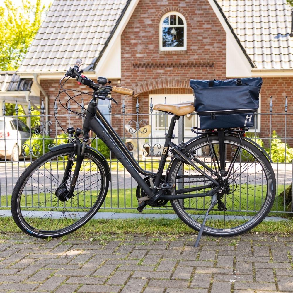 Haberland Gepäckträgeraufsatztasche Lena blau - praktische Racktime 1.0 Transportlösung
