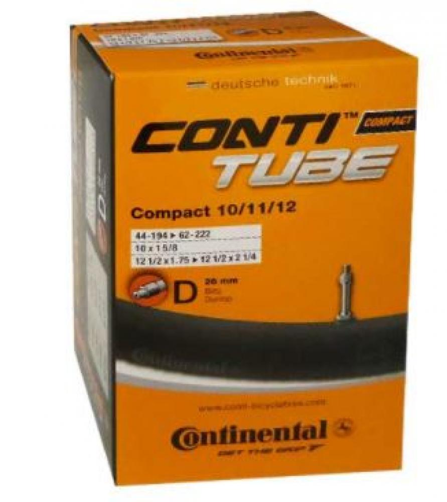 Continental Schlauch Conti Compact 10/11/12 Zoll DV 26mm in orangefarbener Verpackung.