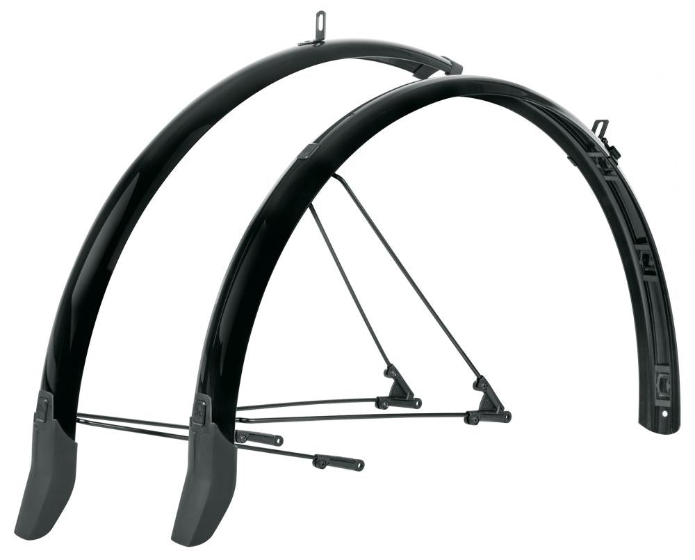 SKS Bluemels Cable Line Schutzblech-Set 28" 55 mm schwarz-glänzend mit integrierter Kabelführung für Rücklicht, geeignet für Reifen bis 47 mm