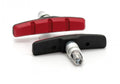 XLC V-Brake Bremsschuhe 70mm Set in schwarz/rot für Alu-Felgen mit Verschleißindikator.