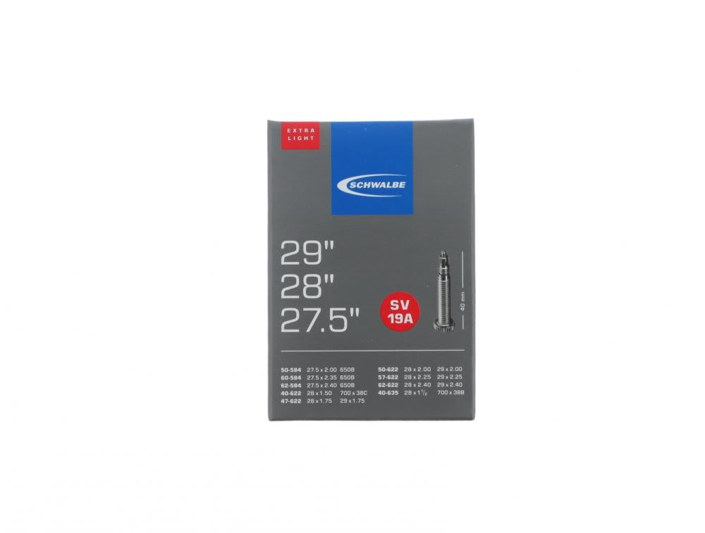 Schwalbe SV19A extra leichter Fahrradschlauch 27.5, 28, 29 Zoll, SV 40mm Ventil.