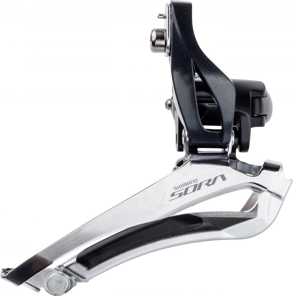 Shimano Sora FD-R3000 9-fach Umwerfer mit hoher Schelle, silber.