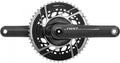 SRAM RED E1 Kurbelgarnitur 175mm 50-37T, schwarze ultraleichte Performance-Kurbel mit silbernen Kettenblättern.