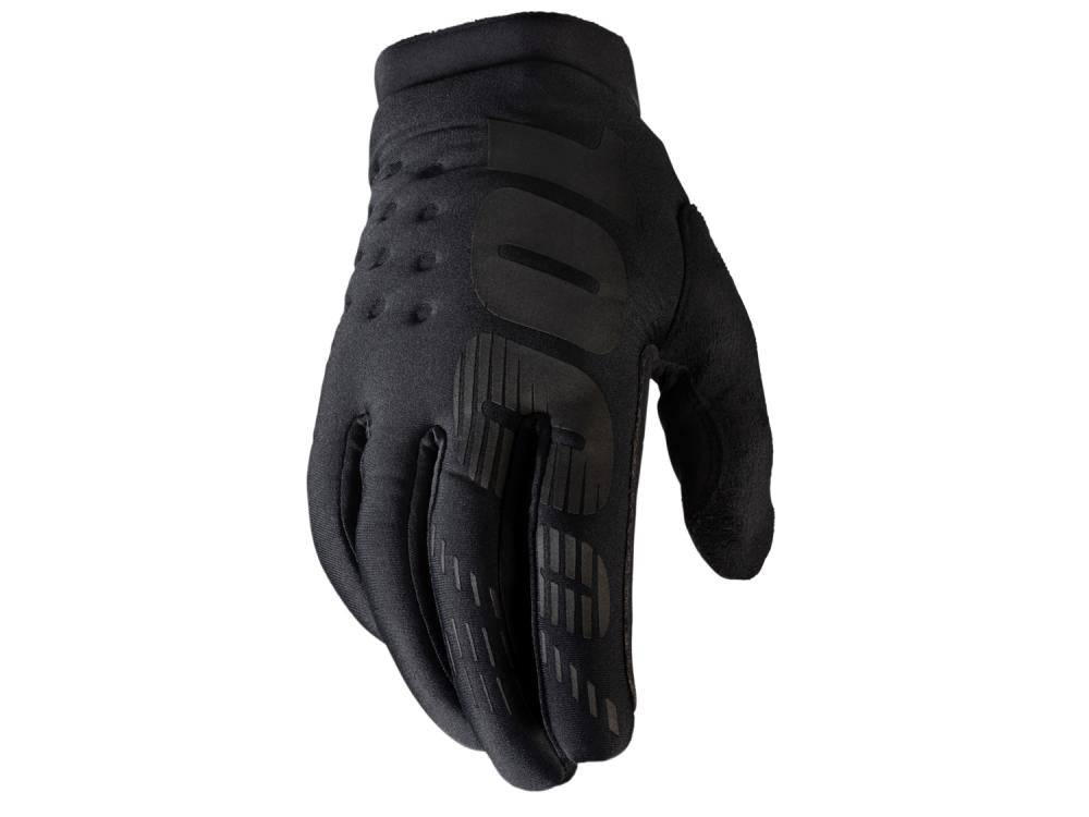 100% Brisker Women's Cold Weather Gloves S black - warmer, griffiger MTB-Winterhandschuh
