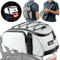 Valkental reflektierende Gepäckträgertasche mit Rucksackfunktion auf Fahrrad, als Rucksack und Umhängetasche.