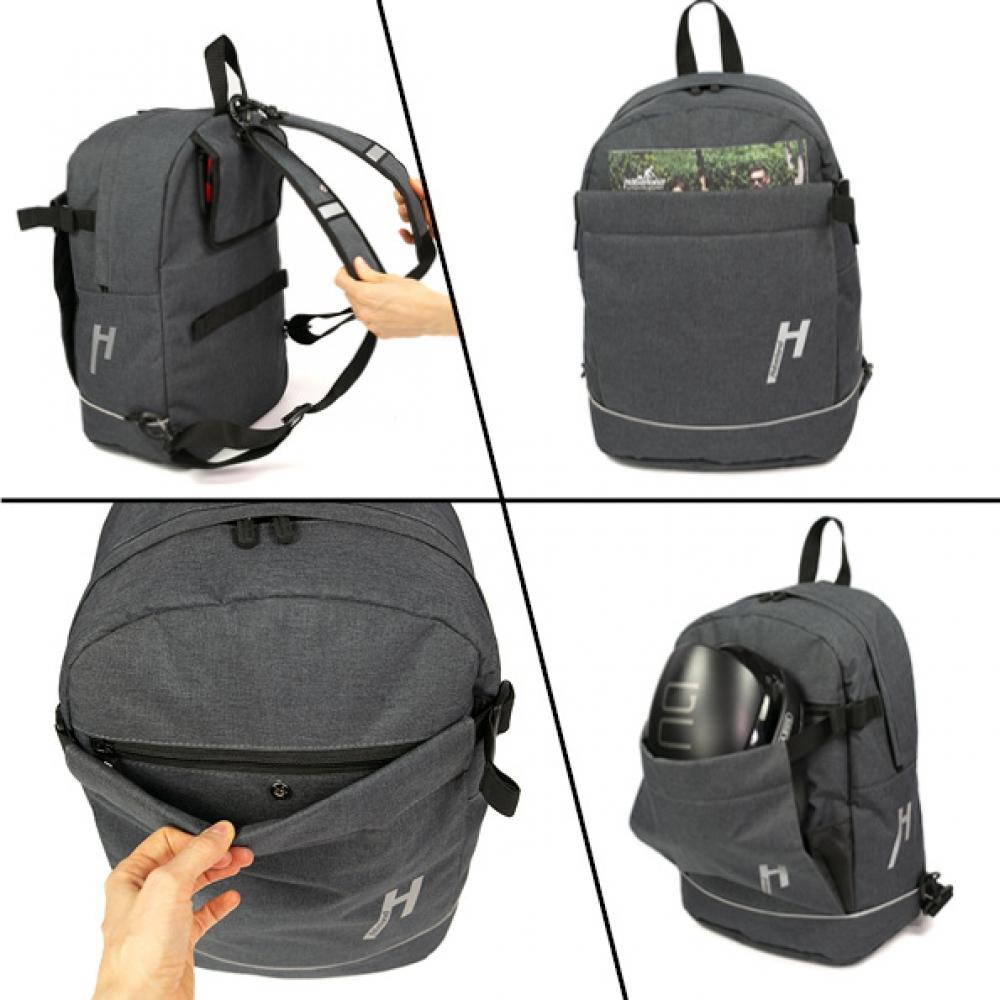 Haberland Bike-Rucksack Lucky Active Plus anthrazit - flexible Fahrrad-Rucksack-Kombination