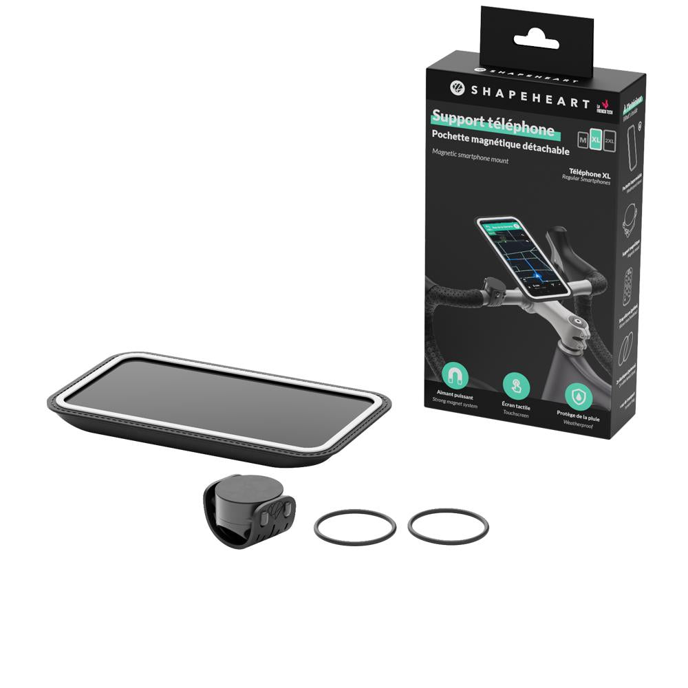 Shapeheart Handyhalter BIKE XL Schwarz - Magnetische Fahrradhalterung für Smartphones