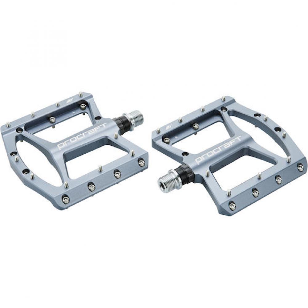 Procraft Pedale Flat Grip Advanced CNC 110 x 108 mm Grau - maximaler Grip & Kontrolle