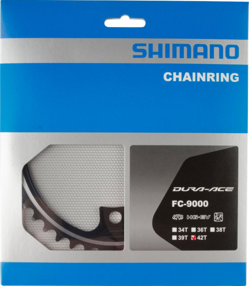 SHIMANO Kettenblatt DURA-ACE FC-9000 42 Zähne Schwarz - präzise Schaltperformance für Rennräder