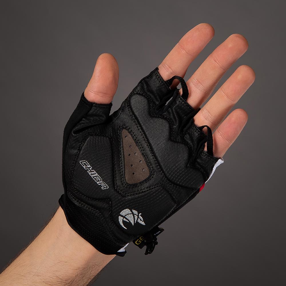 CHIBA Gel Premium - Radhandschuhe kurzfinger weiß S, Gelpolsterung, atmungsaktiv