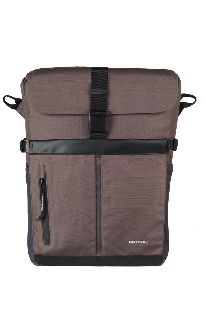 Basil Move MIK Studs Einzeltasche 15 Liter Braun - Wasserabweisende Fahrradtasche mit MIK-Befestigungssystem