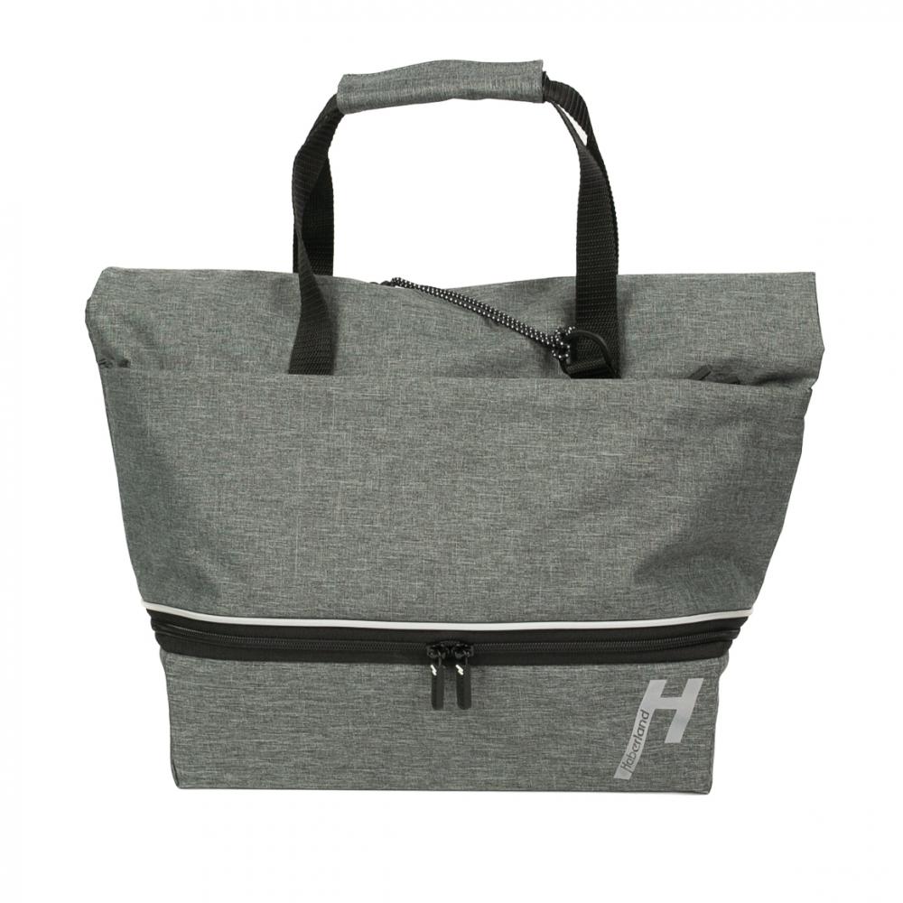 Haberland Gepäckträgeraufsatztasche Lena grau - praktische Racktime 1.0 Transportlösung