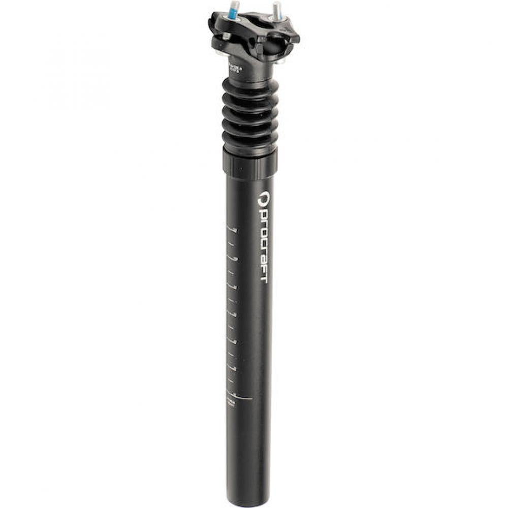 Procraft Shock II Federsattelstütze 31,6 x 350 mm Schwarz - Komfort für Starrrahmen