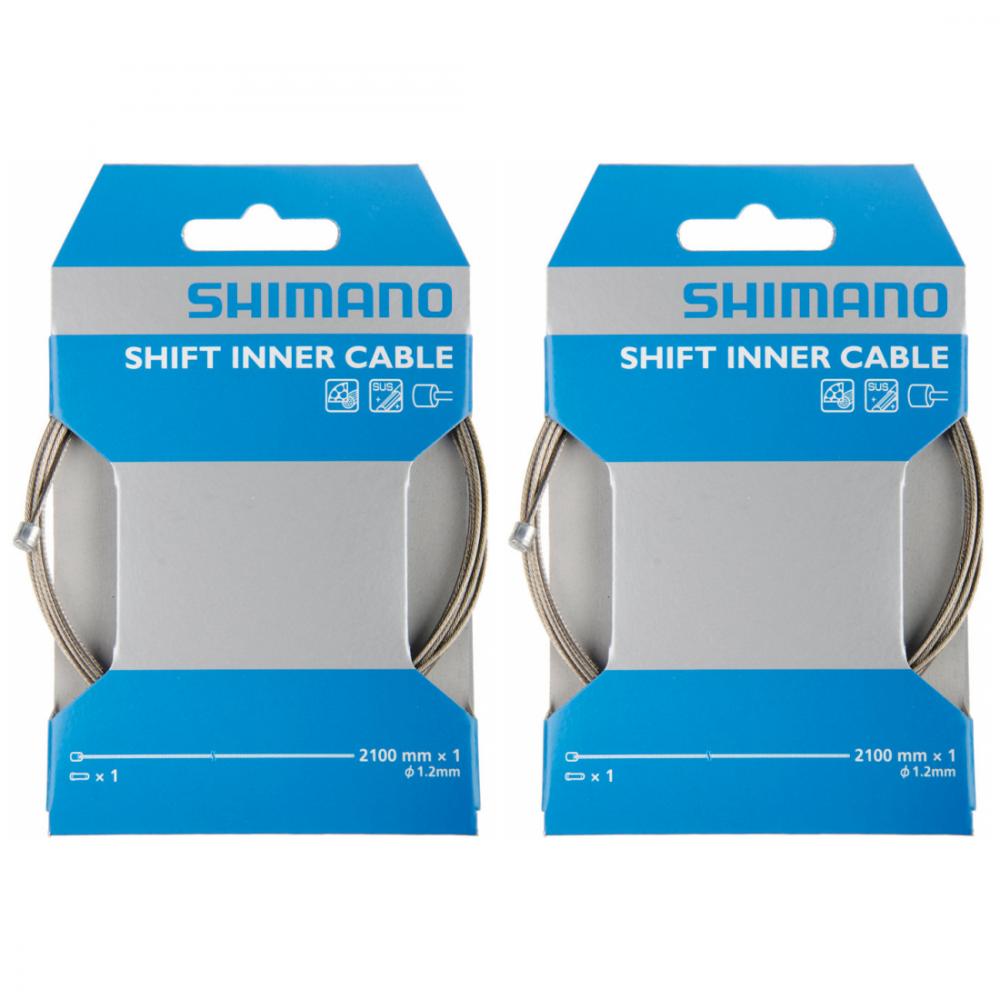 SHIMANO 2x Schaltzug MTB/Road Edelstahl Edelstahl 2.100 mm