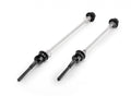 XLC Pro SL Road Schnellspannset QR-L04 für Rennrad-Laufräder 100/130mm, zwei silberne Spanner mit schwarzen Hebeln.