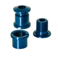 XLC Kettenblattschraube 5er Set blau, drei glänzende Metallteile für Fahrrad Kurbel