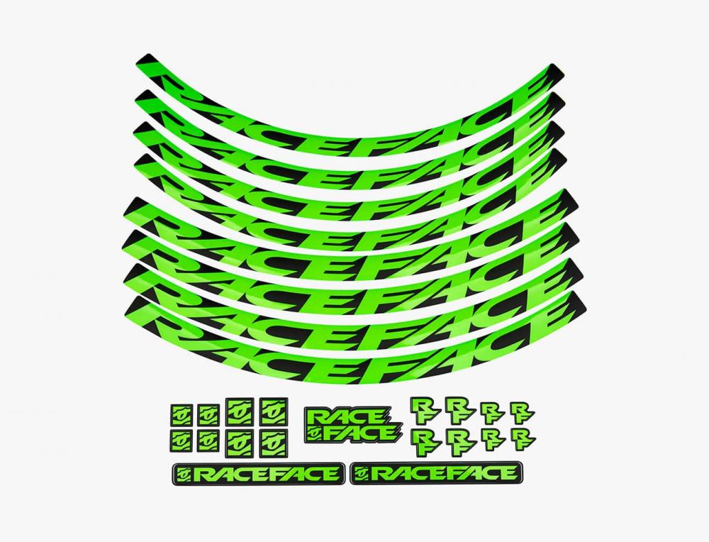 Race Face Laufrad Decal Set, large, neon grün - stylisches Upgrade für dein Laufrad