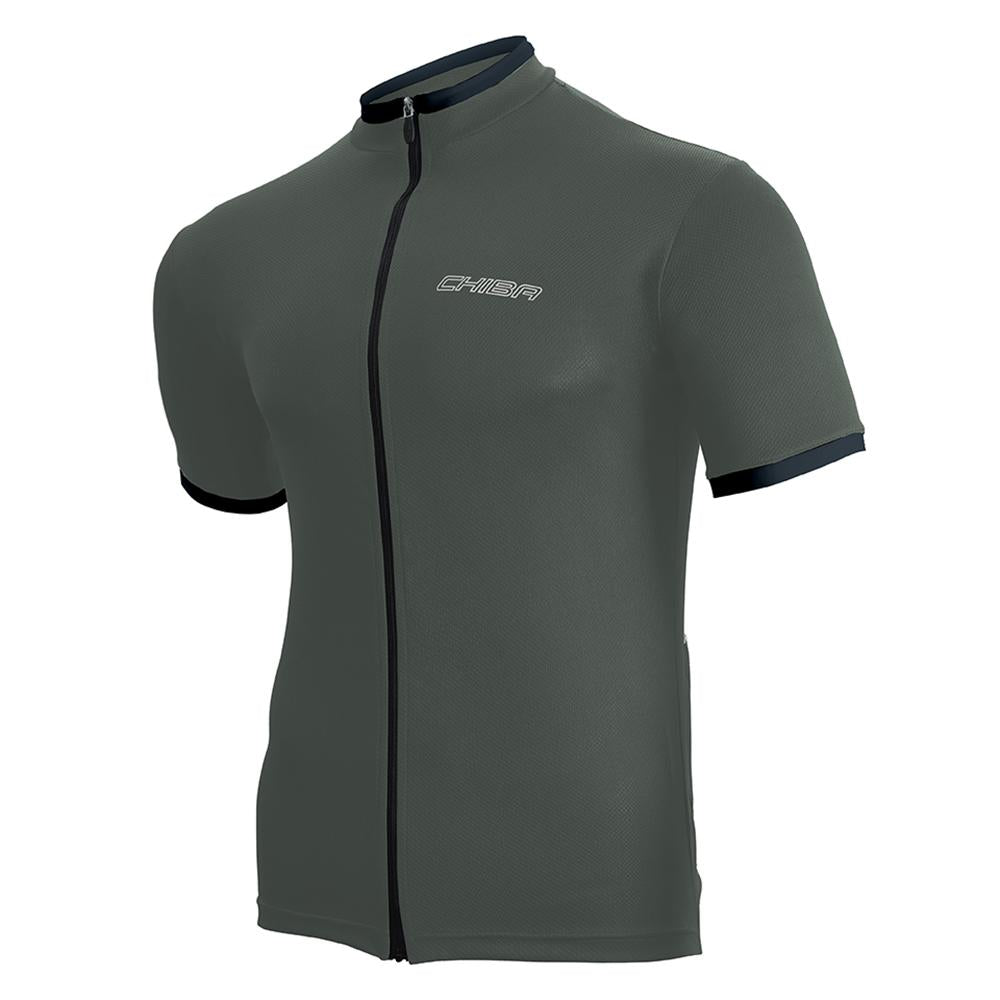 CHIBA Leisure Shirt - Radtrikot dunkelgrau, S, atmungsaktiv mit RV-Taschen