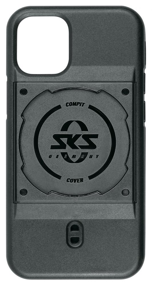 SKS GERMANY COMPIT Cover für iPhone 13 mini: Robuste schwarze Schutzhülle mit integrierter COMPIT-Halterung.