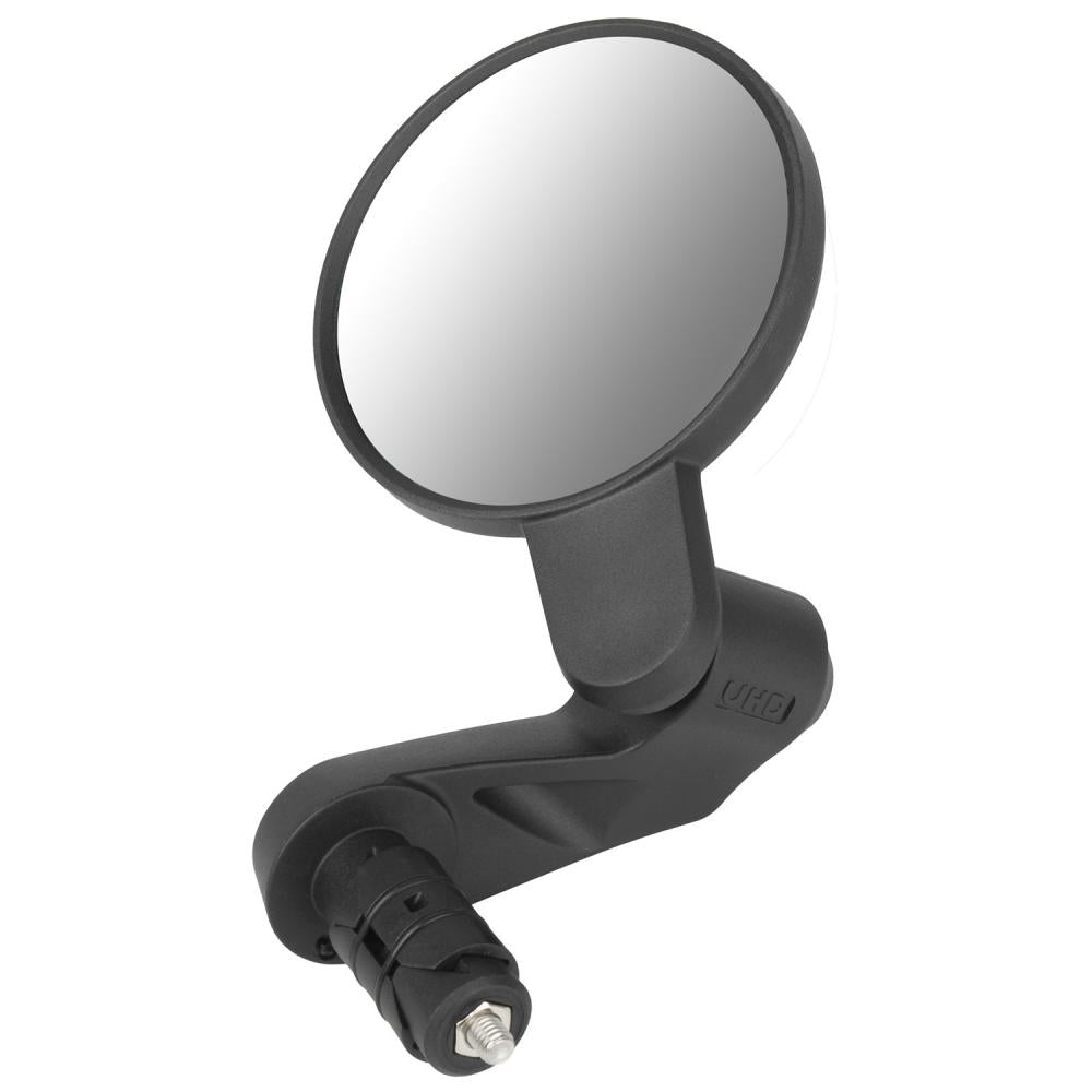 Schwarzer M-WAVE Spy Space In XL Lenkerendspiegel links, 3D-verstellbar, blendfreies Echtglas.
