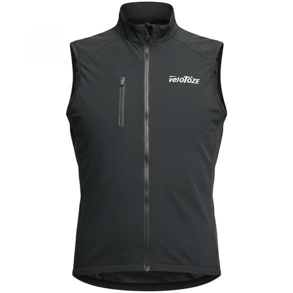 VeloToze Weste Core Shield M Schwarz - winddichter Kälteschutz für Ganzjahresfahrer