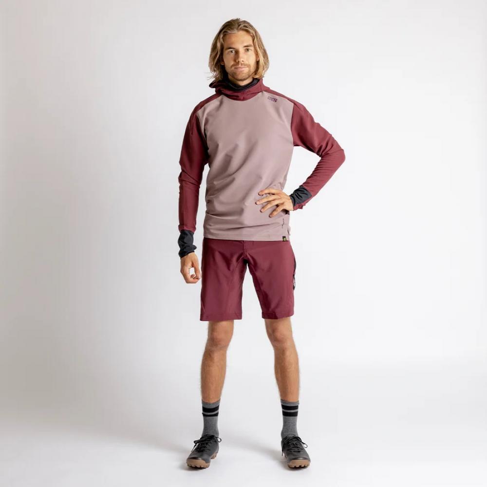 IXS Sports Division iXS Carve Digger EVO Hooded Jersey M Taupe-Raisin - vielseitiges Bike-Kapuzentrikot