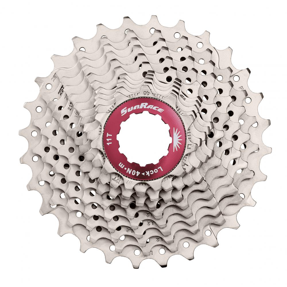 SunRace CSRX1 11-fach Rennrad-Kassette 11-36T, silber. Leichte Kassette mit präziser Schaltperformance.